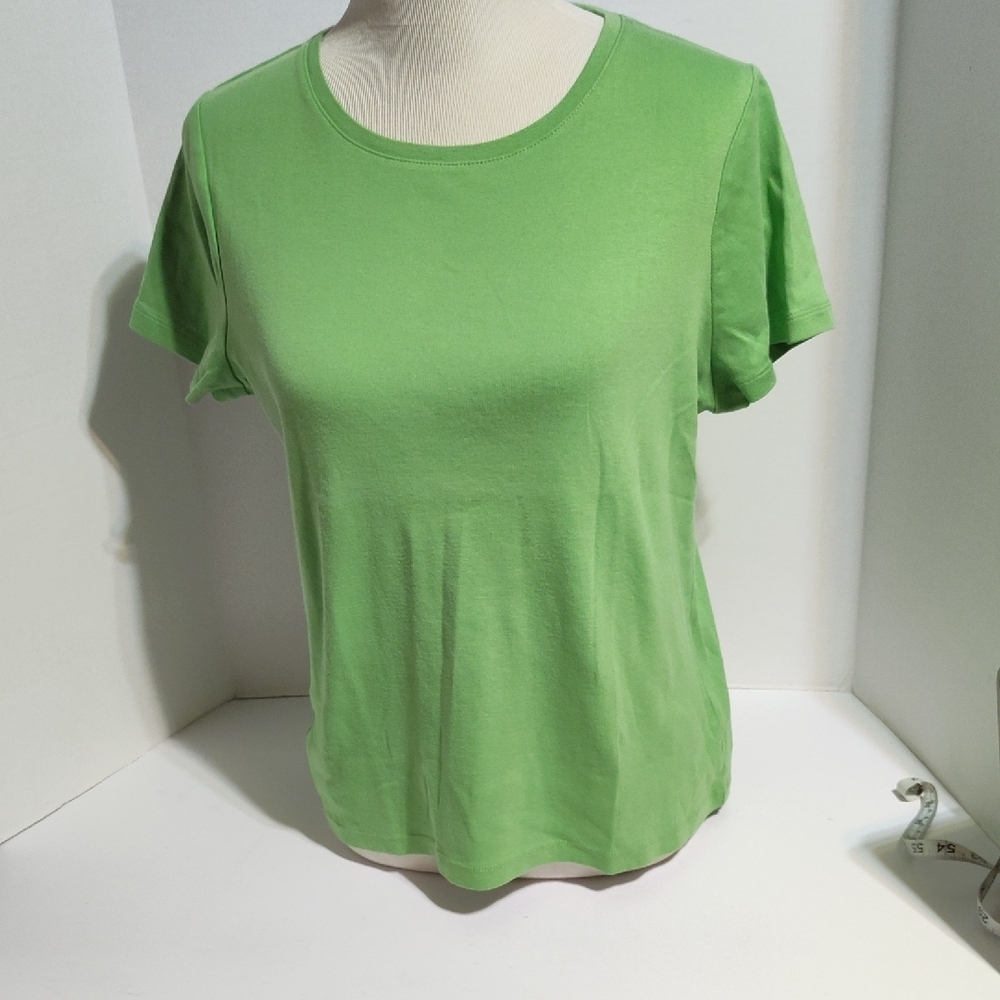 Talbots Crewcut Green Women's T-shirt 100% Cotton